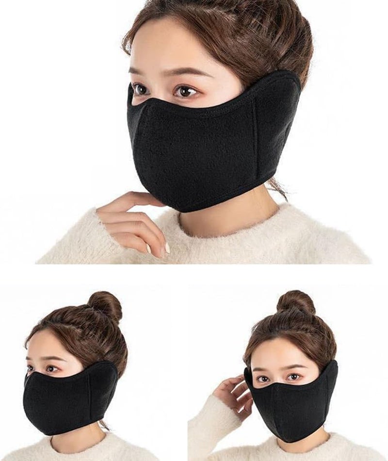 TecHong Unisex Winter Warm Mask with Ear Cover - 360 Degree Wrap Dustproof Breathable Half Face Mouth Cover Face Earflaps - Image 4